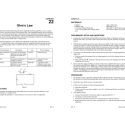 Ohm's law lab answer key